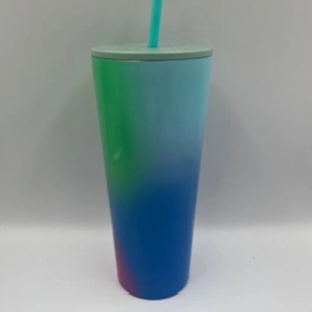 NEW‎ Starbucks Stainless Steel Tie-Dye Tumblers 24 Oz Lids And Straws